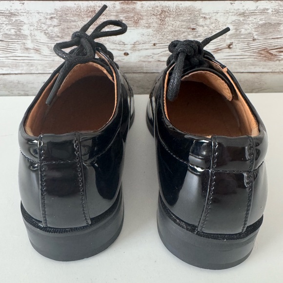 Tip Top Black Patent Leather Dress Shoes Little Boys Size 7 Tuxedo Lace Up - Picture 4 of 8